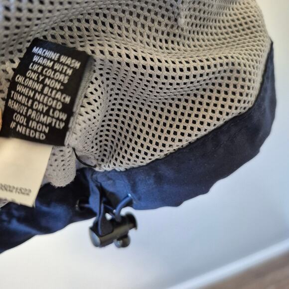 Tek Gear Mens Large Windbreaker Jacket Full Zip Hidden Hood Navy Blue - Picture 10 of 16